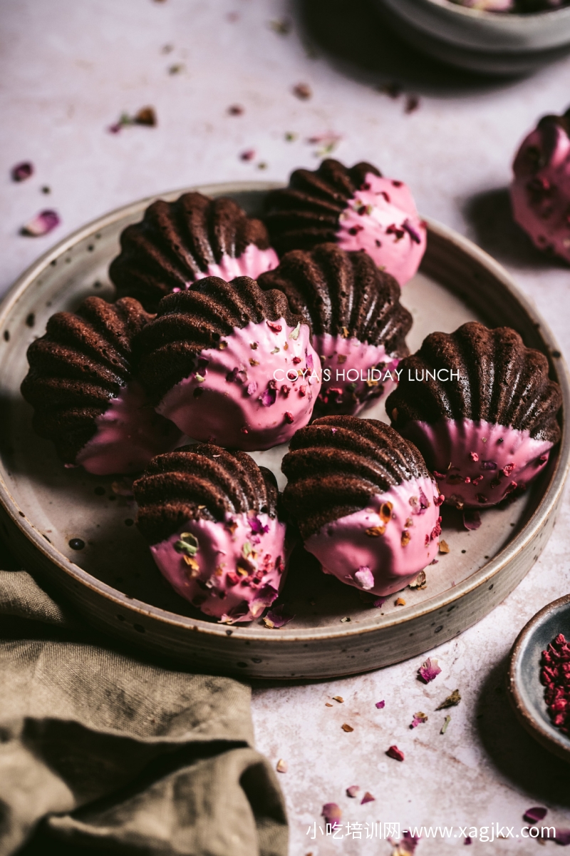 [食谱] 颜值超高-玫瑰巧克力玛德莲胖贝壳(可变化成摩卡口味)--制作方式